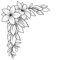 ramo de flores flor esquina contorno ilustración vector