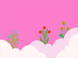 Valentine Wild Flower Background Illustration vector