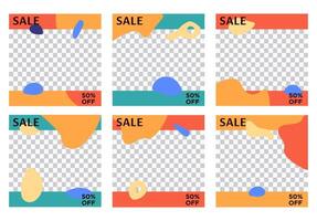 SET SPECIAL SALE OFFERS AND PROMOTION TEMPLATE BANNER DESIGN.COLORFUL FLAT COLOR BACKGROUND VECTOR. GOOD FOR SOCIAL MEDIA POST, COVER , POSTER vector