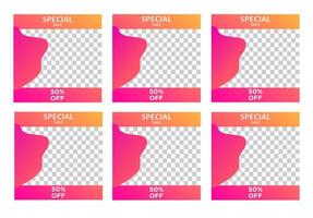 SET SPECIAL SALE OFFERS AND PROMOTION TEMPLATE BANNER DESIGN.COLORFUL FLAT COLOR BACKGROUND VECTOR. GOOD FOR SOCIAL MEDIA POST, COVER , POSTER vector