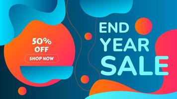 END YEAR SALE OFFERS AND PROMOTION TEMPLATE BANNER DESIGN.COLORFUL GRADIENT COLOR BACKGROUND VECTOR. GOOD FOR SOCIAL MEDIA POST, COVER , POSTER vector