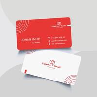 Free flat vector red color visiting card design