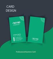 Free flat vector green color visiting card design