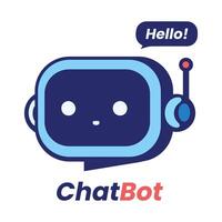 live chat ai bot robot head sign icon logo smart voice online support service flat minimal vector character business concept website and mobile symbol illustration hello callout bubble on top button