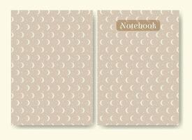 Notebook cover design in minimalist style. Heavenly elements aesthetic beige illustration. vector