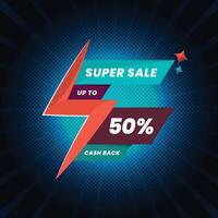 Colorful super sale banner element and discount label design vector