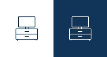 TV table icon for web and mobile vector