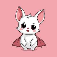 Hand drawn halloween cute bat vector illustration