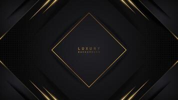 luxury abstract shiny gold line on black background vector illustration. for certificate, premium, luxury background