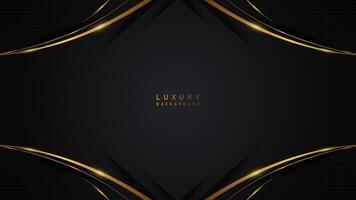 Luxury modern abstract background with golden lines on black backdrop concept. luxury premium vector design
