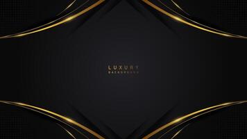 Luxury modern abstract background with golden lines on black backdrop concept. luxury premium vector design