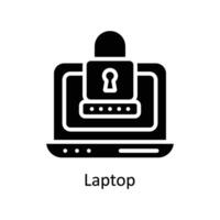 ordenador portátil vector sólido icono estilo ilustración. eps 10 archivo