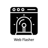 Web Flasher vector Solid icon style illustration. EPS 10 File