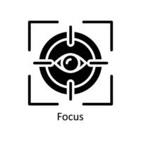 Focus vector Solid icon style illustration. EPS 10 File