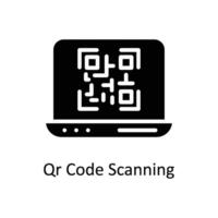 qr código exploración vector sólido icono estilo ilustración. eps 10 archivo