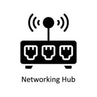 Networking Hub  vector Solid icon style illustration. EPS 10 File