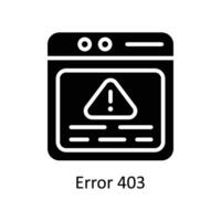 error 403 vector sólido icono estilo ilustración. eps 10 archivo