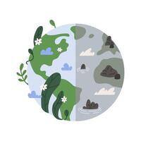 Pollution of nature with garbage concept vector