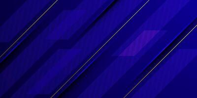 Abstract dark blue background with shadow and gold lines pattern. 3d look and cool design. Eps10 vector