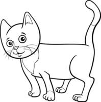 cartoon cat or kitten animal character coloring page vector