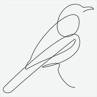 Continuous line hand drawing vector illustration bird art