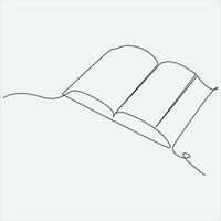 Continuous line hand drawing vector illustration book art