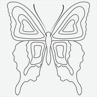 One line hand drawn butterfly outline vector illustration art
