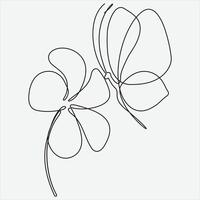 Continuous line hand drawing vector illustration butterfly art