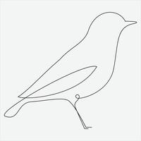 Continuous line hand drawing vector illustration bird art