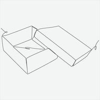 Continuous line hand drawing vector illustration box art