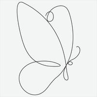 Continuous line hand drawing vector illustration butterfly art