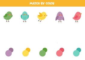 Match flowers and butterflies by color. Matching game. vector