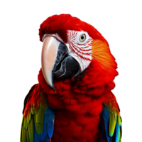 ai generado guacamayo loro en un rama conjunto aislado en transparente antecedentes png