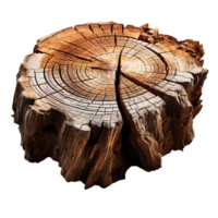 AI generated Tree stump png isolated on transparent background