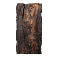 AI generated Burnt wooden plank png isolated on transparent background