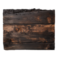 AI generated Burnt wooden plank png isolated on transparent background