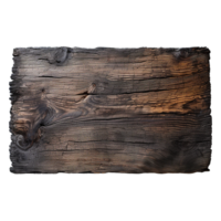 AI generated Burnt wooden plank png isolated on transparent background