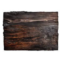 AI generated Burnt wooden plank png isolated on transparent background