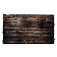 AI generated Burnt wooden plank png isolated on transparent background