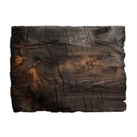 AI generated Burnt wooden plank png isolated on transparent background