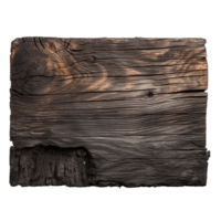 AI generated Burnt wooden plank png isolated on transparent background