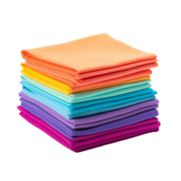 ai généré pile de vibrant serviettes png isolé sur transparent Contexte