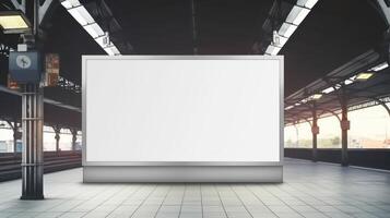 AI generated Blank billboard mockup photo