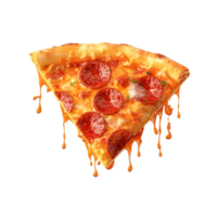 AI generated a slice of pizza is shown with melted cheese png