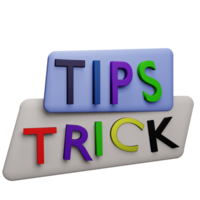 3 D illustration of tips and trick icon png