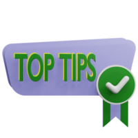 3 D illustration of tips and trick icon png