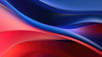 AI generated abstract colorful background with smooth lines in blue and red colors photo