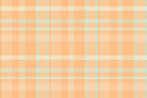 Painting texture seamless plaid, material check pattern fabric. Curtain background textile vector tartan in orange and light colors.