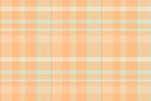 Painting texture seamless plaid, material check pattern fabric. Curtain background textile vector tartan in orange and light colors.