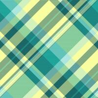Nostalgic tartan pattern fabric, celtic vector plaid seamless. Classy background textile check texture in teal and lime colors.